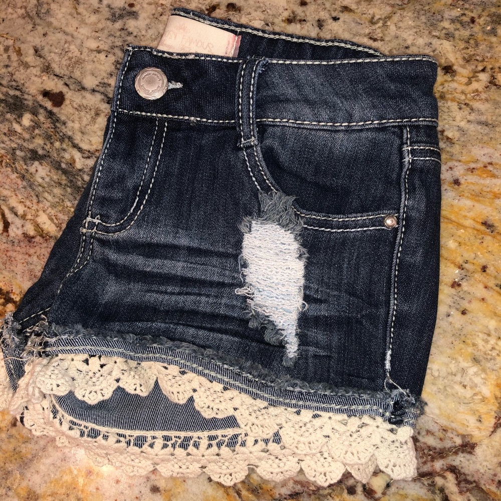 Jean Shorts w/ Lace